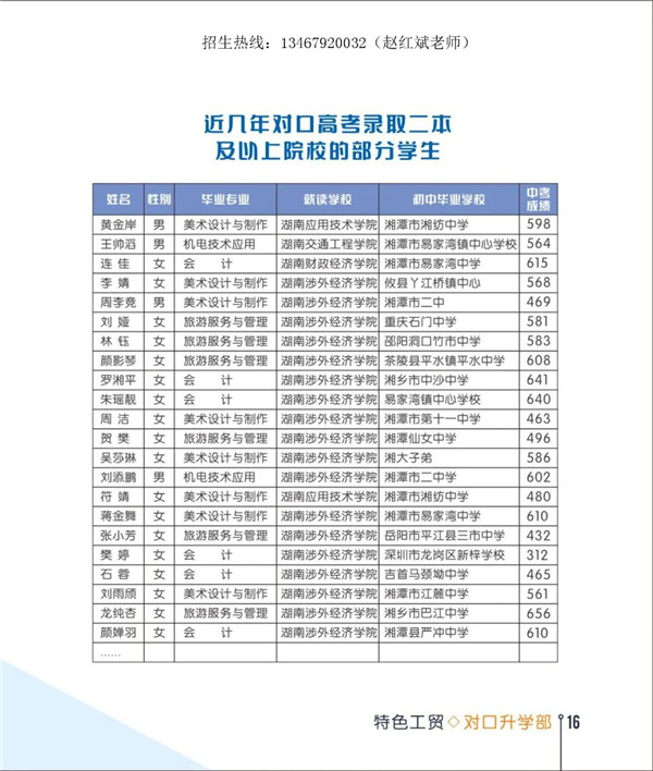 湘潭市工贸中专、工贸学校、湘潭市工业贸易中等专业学校招生简章